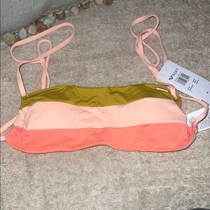 ROXY Pink and Olive Bikini Top